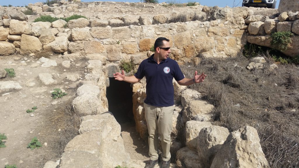 Alon outside a cave in Yatir