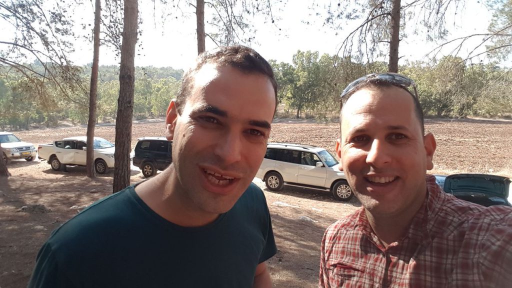 Alon [right] and Barak out on the trail